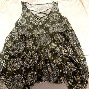 Torrid flowy olive knit top size 2